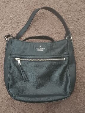 kate spade black pebbled leather crossbody with gold hardware